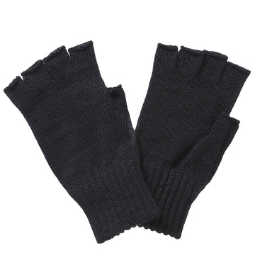 Barbour Fingerless Wool Gloves Black Barbour