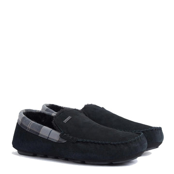 Barbour Monty Slippers Black Suede Barbour