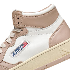Autry Womens Medalist Mid Trainers White / Mushroom Autry