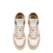 Autry Womens Medalist Mid Trainers White / Mushroom Autry