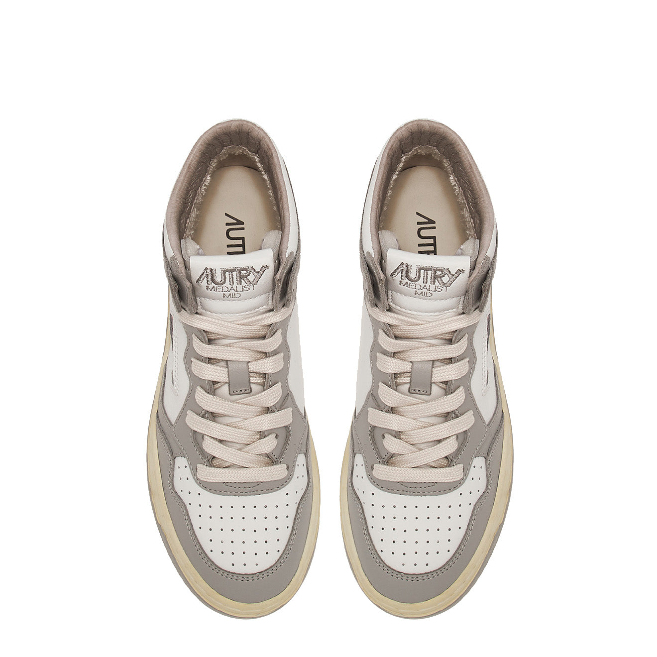 Autry Womens Medalist Mid Trainers White / Vapour Autry