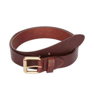 Barbour Matt Leather Belt Brown - Parasol Store