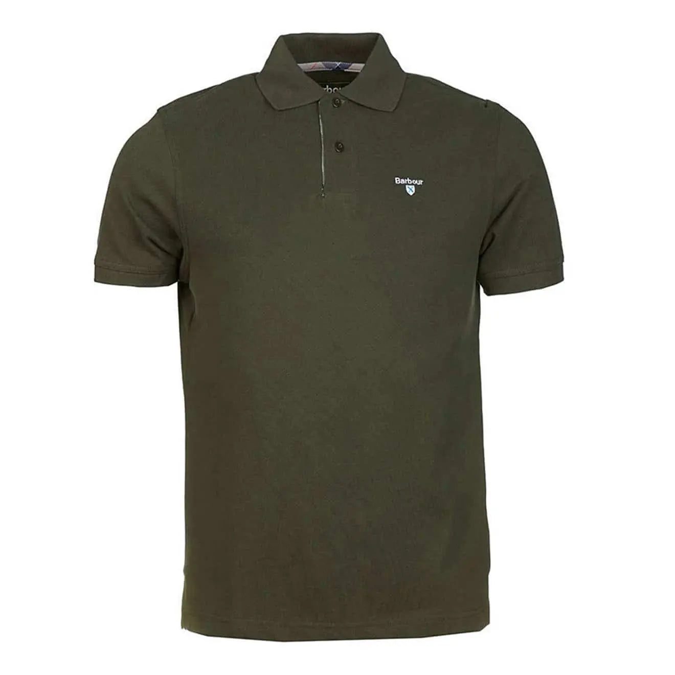 Tartan Cotton Pique Polo Shirt Forest Green