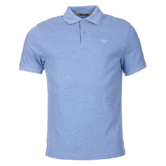 Barbour Tartan Cotton Pique Polo Shirt Sky Marl Barbour