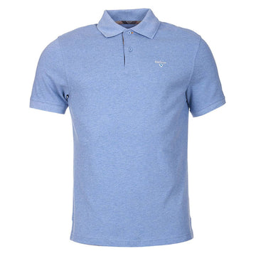 Barbour Tartan Cotton Pique Polo Shirt Sky Marl Barbour