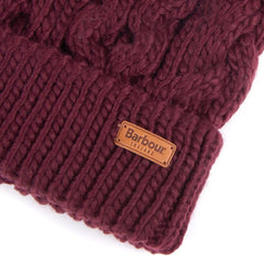 Barbour Womens Penshaw Beanie Hat Bordeaux Barbour