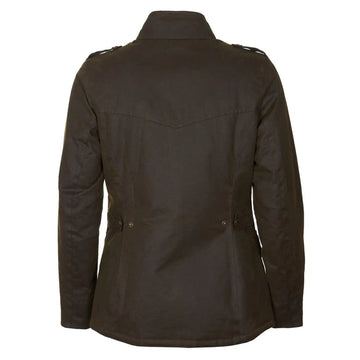 Barbour Womens Winter Defence Wax Jacket Olive / Classic - Parasol Store