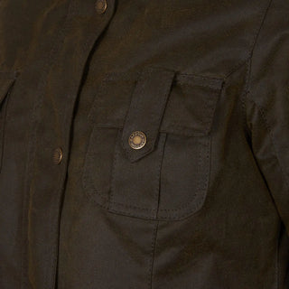 Barbour Womens Winter Defence Wax Jacket Olive / Classic - Parasol Store