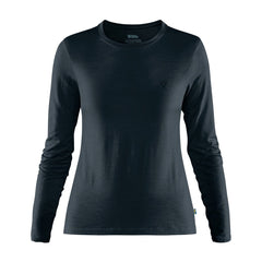 Fjallraven Womens Abisko Wool LS Base Layer T-Shirt Dark Navy Fjallraven