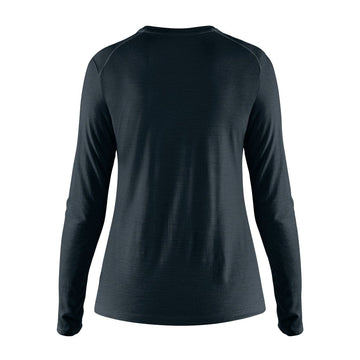 Fjallraven Womens Abisko Wool LS Base Layer T-Shirt Dark Navy Fjallraven