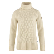 Fjallraven Womens Ovik Cable Knit Roller Neck Chalk White Fjallraven