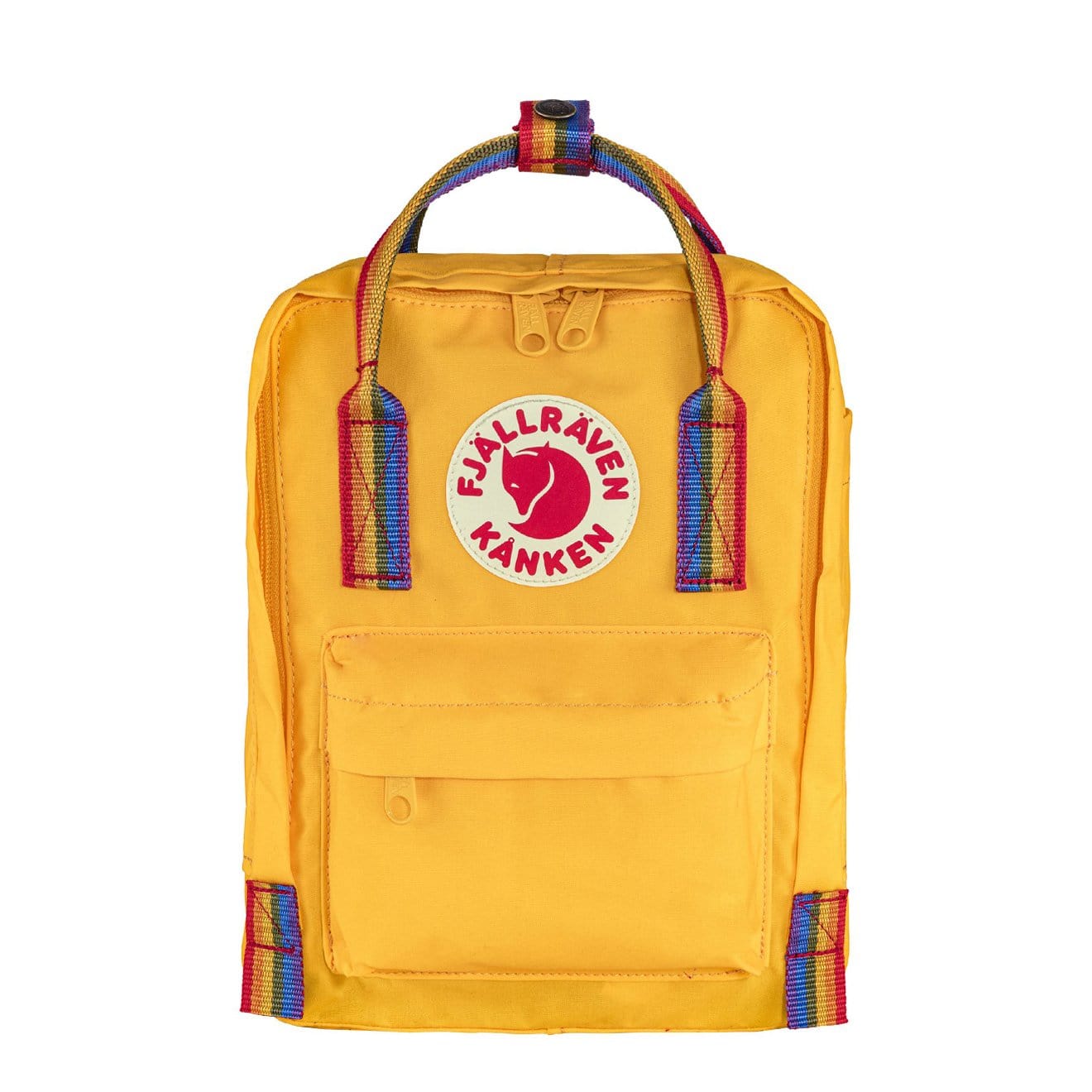 Fjallraven Kanken Rainbow Mini Backpack Warm Yellow / Rainbow Pattern ...