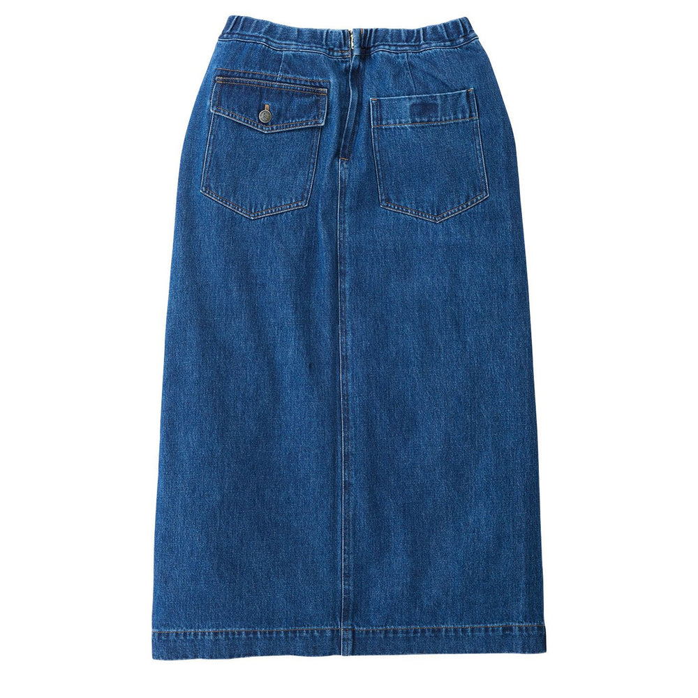 Gramicci Womens Long Denim Skirt Mid Indigo Gramicci