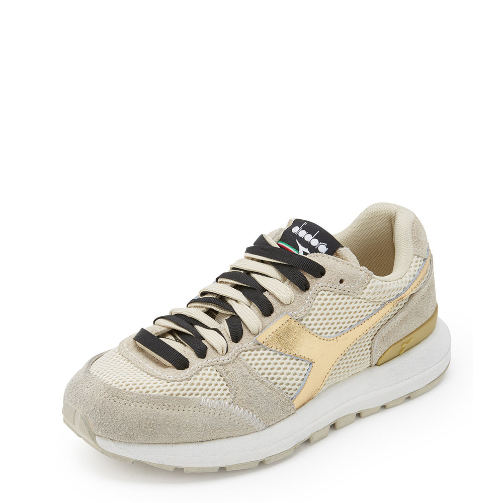 Diadora Women Kmaro 42 Metal Wax Trainers Seedpearl / Oyster Gray Diadora