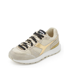 Diadora Women Kmaro 42 Metal Wax Trainers Seedpearl / Oyster Gray Diadora