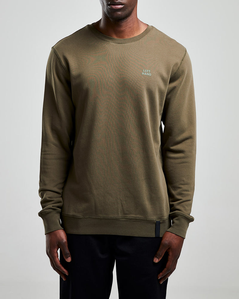 Left Hand Crew Sweatshirt Olive Left Hand
