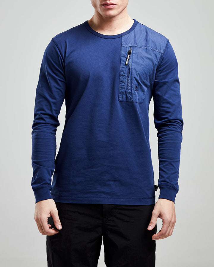 Left Hand L/S Patch Pocket Tee Navy Left Hand