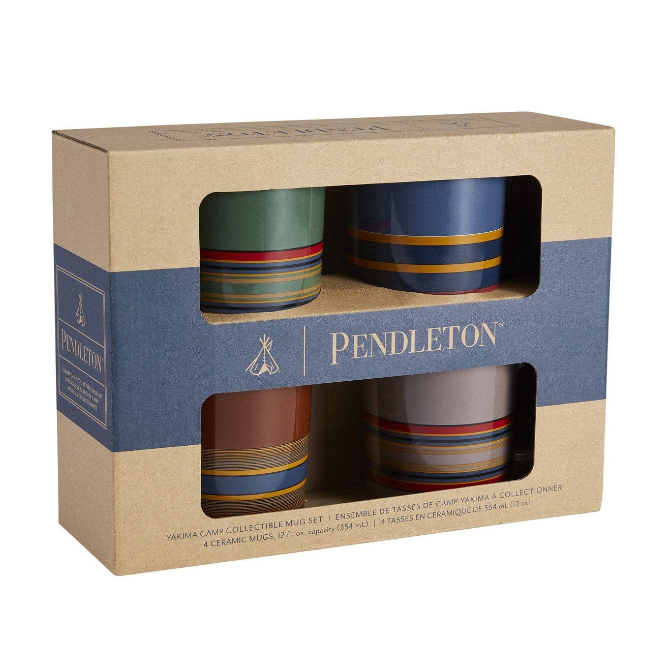 Pendleton Ceramic Mug Set of 4 Camp Stripe Pendleton