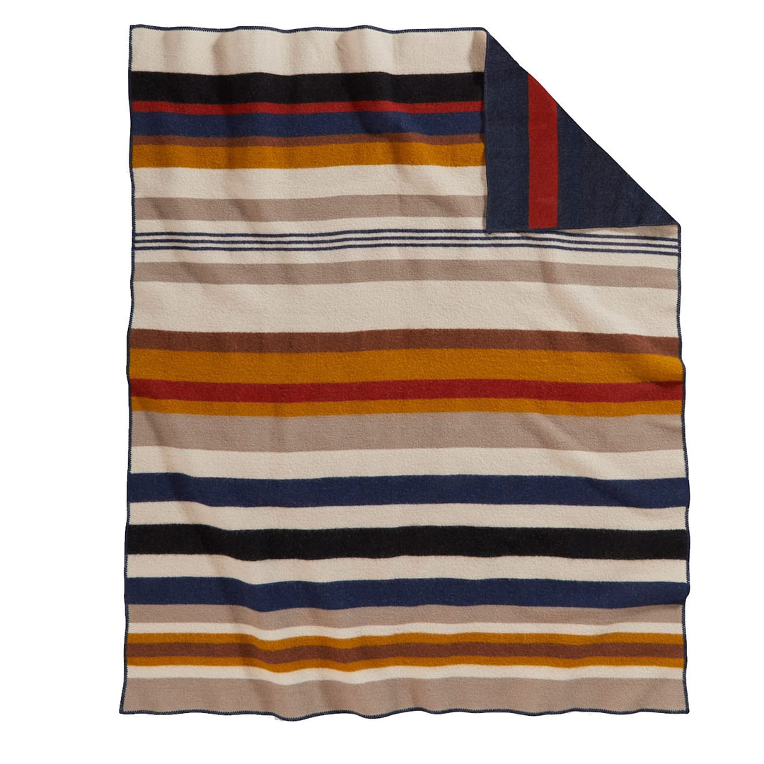 Pendleton Bridger Wool Throw With Carrier Boulder Stripe Pendleton