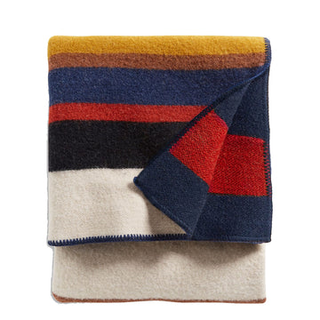 Pendleton Bridger Wool Throw With Carrier Boulder Stripe Pendleton