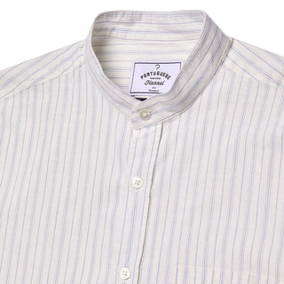 Portuguese Flannel Mao Suave Shirt White / Grey Stripe Portuguese Flannel