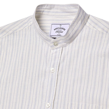 Portuguese Flannel Mao Suave Shirt White / Grey Stripe Portuguese Flannel