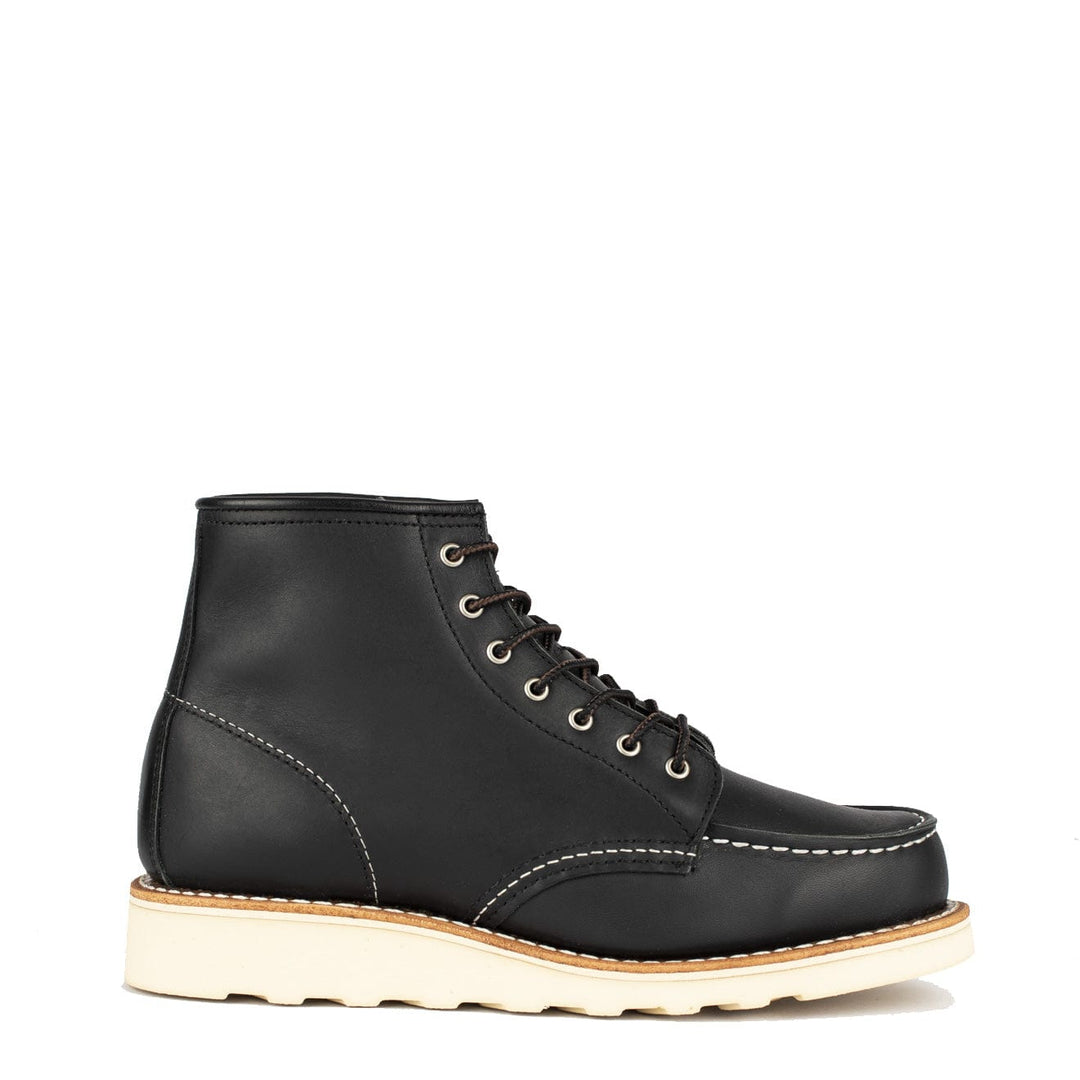 Red Wing Womens 6-Inch Moc Toe Boot Black Boundary Red Wing