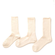 RoToTo Organic Daily 3 Pack Crew Socks Ecru RoToTo