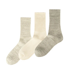 Rototo Organic Daily 3 Pack Ribbed Ecru / Gray RoToTo