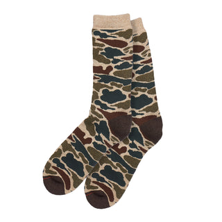 Rototo Pile Camo Crew Socks Beige RoToTo