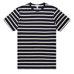 Sunspel Classic T-Shirt Navy / Ecru Breton Stripe Sunspel