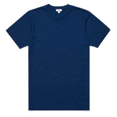 Sunspel Indigo Dyed Cotton Riviera T-Shirt Real Indigo Sunspel