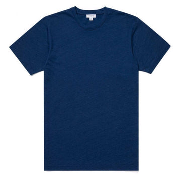 Sunspel Indigo Dyed Cotton Riviera T-Shirt Real Indigo Sunspel