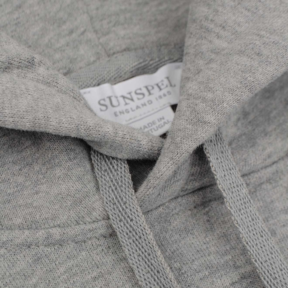 Sunspel Loopback Overhead Hoody Grey Melange Sunspel
