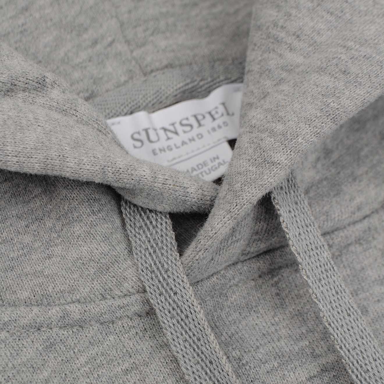 Sunspel Loopback Overhead Hoody Grey Melange Sunspel