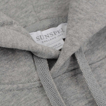 Sunspel Loopback Overhead Hoody Grey Melange Sunspel