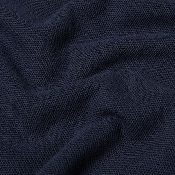 Sunspel Fine Knit Polo Shirt Navy Sunspel
