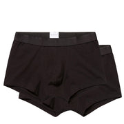Sunspel Stretch Cotton 2 Pack Trunks Black Sunspel