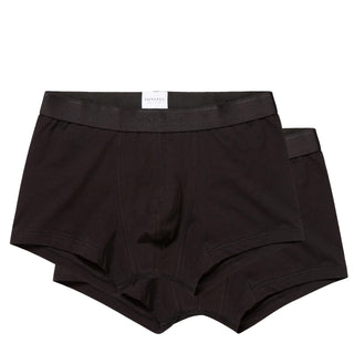 Sunspel Stretch Cotton 2 Pack Trunks Black Sunspel