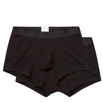 Sunspel Stretch Cotton 2 Pack Trunks Black Sunspel