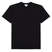 Sunspel Womens Boy Fit Crew Neck T-Shirt Black Sunspel