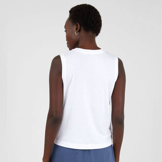 Sunspel Womens Boy Fit Tank T-Shirt White Sunspel