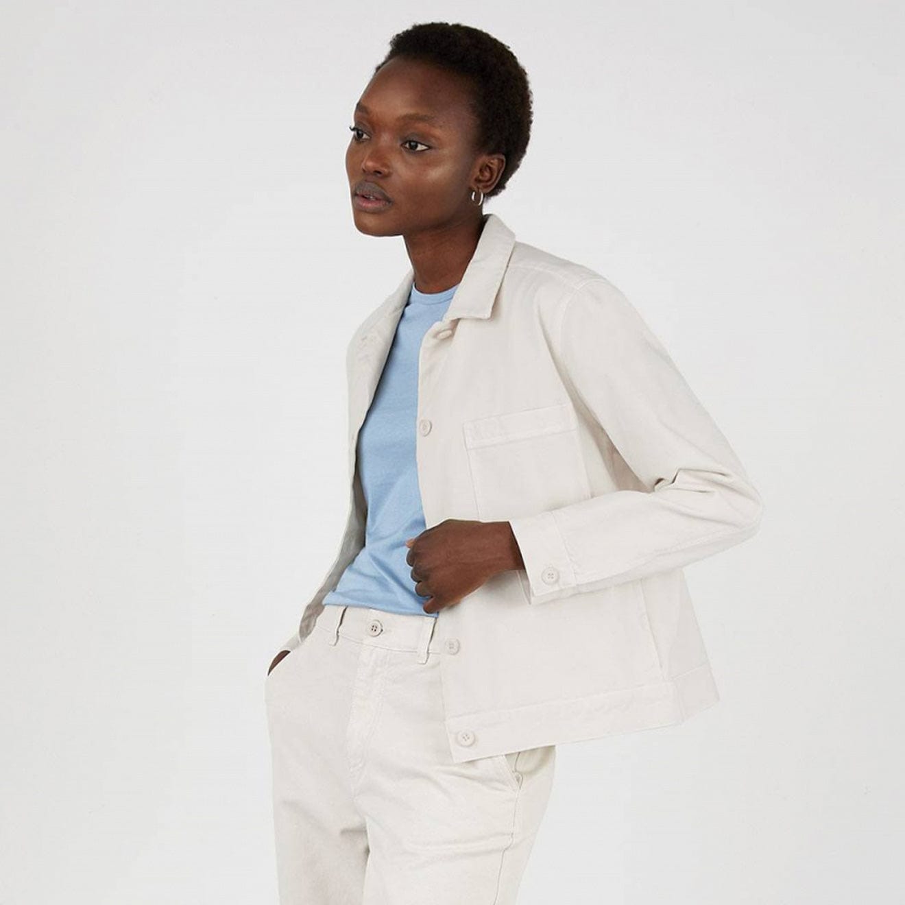 Sunspel Womens Chore Jacket Chalk Sunspel