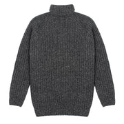 Sunspel Womens Chunky Roll Neck Jumper Black / Grey Twist Sunspel