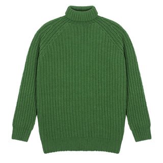Sunspel Womens Chunky Roll Neck Jumper Bright Green Sunspel