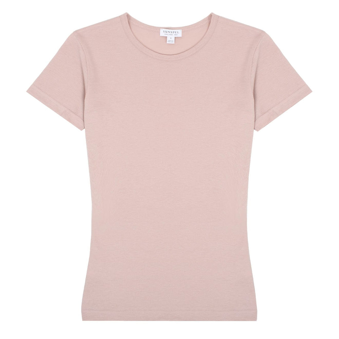 Sunspel Womens Classic T-Shirt Shell Pink Sunspel