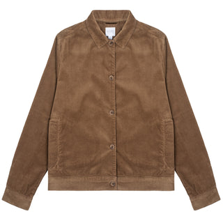 Sunspel Womens Corduroy Boxy Jacket Dark Camel Sunspel
