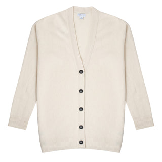 Sunspel Womens Lambswool Cardigan Ecru Sunspel