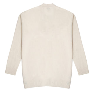Sunspel Womens Lambswool Cardigan Ecru Sunspel