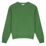 Sunspel Womens Lambswool Crew Neck Jumper Bright Green Sunspel